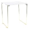 U Brands Mesh Locker Organizer Shelf, 11 x 10 x 12, White and Gold, Back to School Essentials, Stackable, Fits Standard Size School Lockers