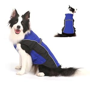 Warm Dog Winter Coat, Gimilife Dog Sweater Dog Cold Weather Coats Waterproof Dog Apparel Clothes Pet Jacket Padded Vest Outfit for Small Medium Large Dogs