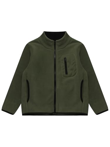 XUNZOO Girls Boys Fall Winter Soft Jacket Thick Plush Zipper Stand Collar Coat Outwear with Pockets3