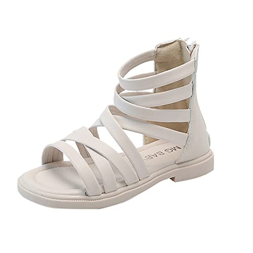 Toddler Girl Dress Shoes Children Shoes Open-Toed Non-slip Soft-soled Princess Beach Sandals Kids Girls Girl's shoes (Beige, 10 Little Kid)