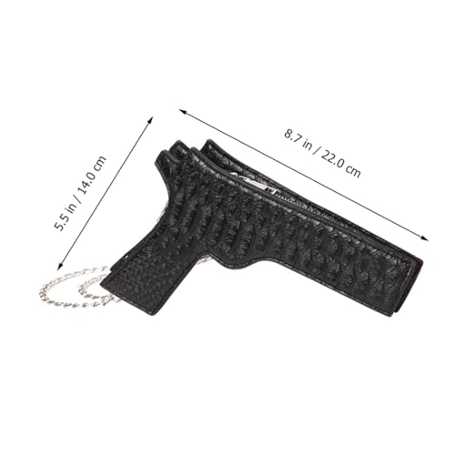 Unique Portable Straddle Bag with PU Chain Shoulder Bag for Everyday Use Lightweight Water Resistant Black Handbag for Keys and Essentials2