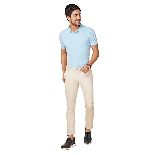 Image of blackberrys Solid Cotton Stretch Super Slim Fit Mens Trousers (S22975N1IS22FMN-P)