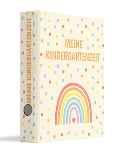 Friendly Fox Regenbogen Sammelordner Kinder Erinnerungen Kindergarten Meine Kindergartenzeit DIN A4 Ordner für 350 Blatt Rückenbreite 5 6 cm