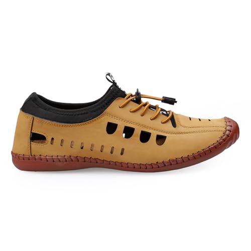 Image of OZJI Faux Leather Stylish sandals (Grey, UK Footwear Size System, Adult, Men, Numeric, Medium, 6)