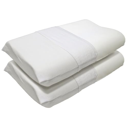 L’ANTICO ARCOLAIO - Coppia Cuscino Cervicale per Dormire Antiacaro e Anallergico, Realizzato in Memory Foam ad Alta Densità, Cuscino Cervicale Ortopedico (2, Federa Bianca)