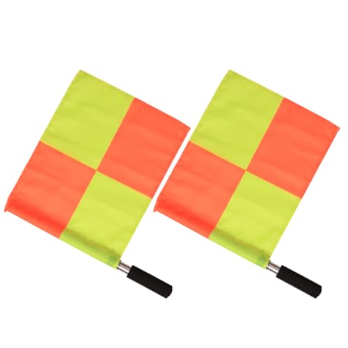 POPETPOP 2 Pièces Drapeaux de Corner de Football pour Arbitre, Ensemble Étanche en Polyester Motif à Grands Carreaux, Résistant la Décoloration, pour Séances D'entraînement Plusieurs styles