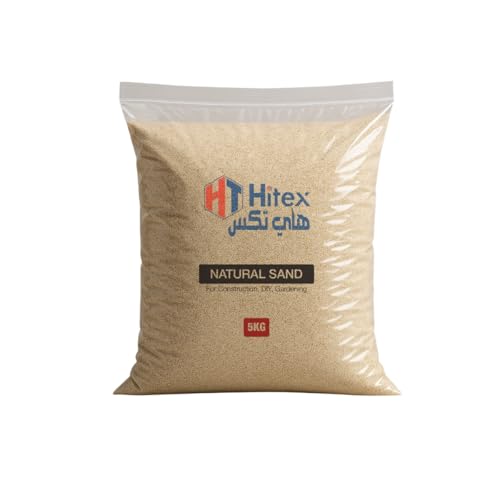 HITEX Natural Sand for Multi-Purpose Uses Crafts Construction Decor Vase Filler Therapy DIY Flooring Organic Plants Soil Mix Zen Decoration Indoor and Outdoor (White (Natural Beige) 5 Kg)