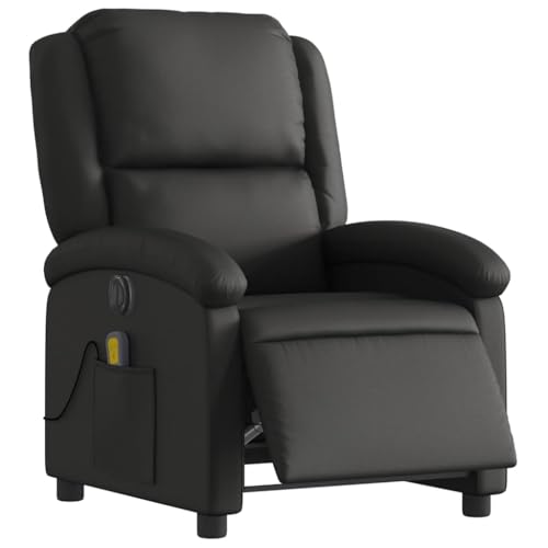 vidaXL Fauteuil de Massage Inclinable Électrique, Chaise de Relaxation avec Dossier et Repose-Pied Réglables, Siège de Salon Salle de Séjour, Moderne, Noir...