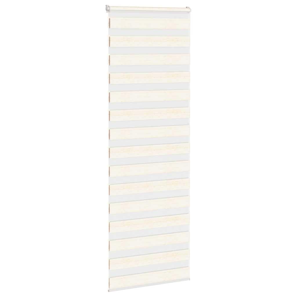 Tenda a rullo zebrata, beige marmo, 75,9 cm, poliestere | Doppio strato traslucido, montaggio senza foratura, catena regolabile, facile da pulire