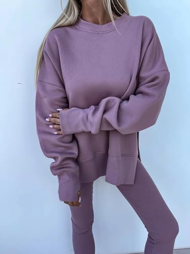 Ensemble sweatshirt et leggings coupe ample pour camoufler les formes avec style - 2