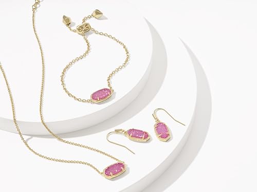 Kendra Scott Lee Earrings in 14k Gold-Plated Brass, Hot Pink Drusy, Fashion Jewelry for Women2