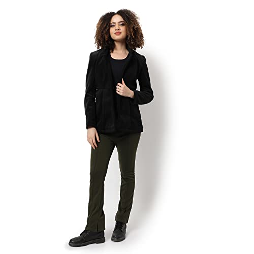 Image of PINACOLADA Women's Solid Regular Fit Blazer for Winter Wear | Collared Neck | Full Sleeve | Buttoned | Casual Jacket for Woman & Girl | Western Stylish Jacket for Women