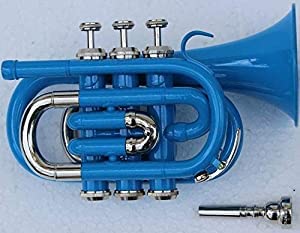 SM'SAI MUSICALS 3 Valve Nickel-Plated Bb Pocket Trumpet - Compact Brass Instrument with Lightweight...