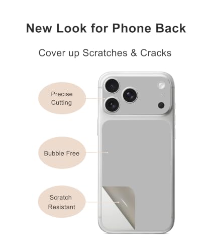 Vinilo gris para iPhone 17 Pro Max | Pack de 2 películas traseras y protector de cámara ultrafino 4