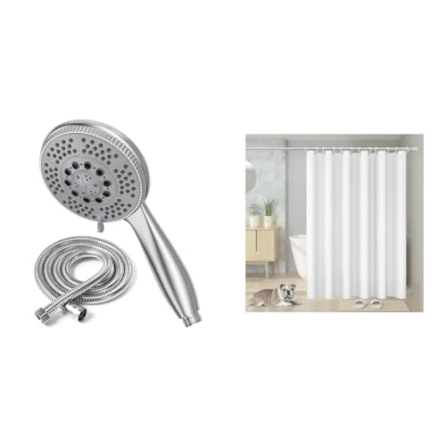 Pommeau de douche en acier durable avec flexible et rideau imperméable