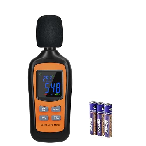 デジタル騒音計・C-Timvasion 高精度 騒音レベル測定 30~130dBAの音量測定器 バックライト搭載のLCD表示 音量測定器 ゲーム 自由研究 野外イベント 工事現場などに適応 日本語説明書 (黒い)