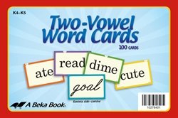 Two-Vowel Word Cards - Abeka 4 to 5 Year Old Kindergarten Phonics Reading Program Teaching Aid Flash Cards