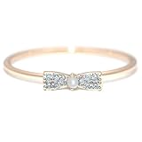 Gieschen Jewelers 'Romana' 14K Rose/White Gold-Plated CZ Crystal Roman Numeral Ring