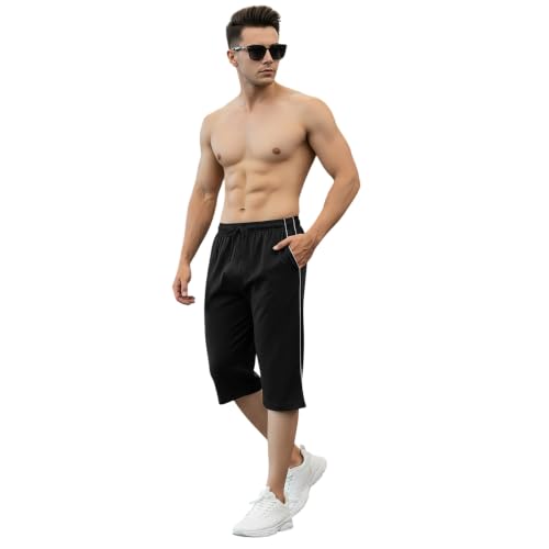 Image of FEEL TRACK Men's Regular Fit Three Fourth Capri
