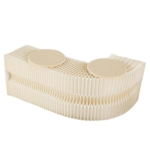 FLYXADQ 伸縮ベンチ 折りたたみ式 ペーパーベンチ 紙製 ペーパースツール 背もたれなし コンパクト収納 省スペース ペーパーソファ 長さ調節可能 クラフト紙スツール 耐荷重 持ち運び可能 アコーディオン 椅子 自由に調整でき 紙製 スツール(ホワイ