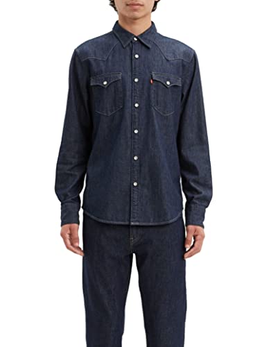 Big & Tall Barstow Western Chemise Homme Indigo Rinse (Bleu) 4XL -