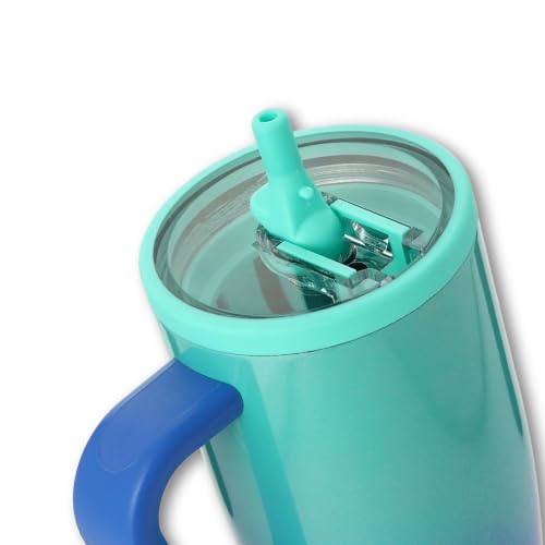 Image of Ice Shaker 40 oz Tumbler with Handle and Straw | 40oz Ocean Breeze| Cold for 30+ Hours | 2-in-1 Tumbler Shaker Bottle | Odor-Free 40 ounce Bottle for Water, Protein Shakes, Smoothies, Cocktails