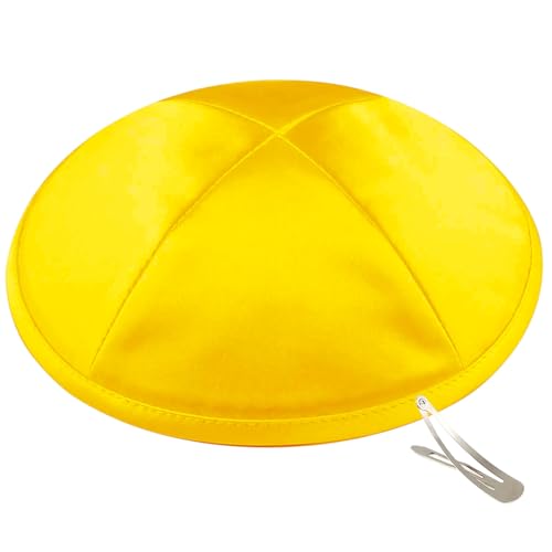 Image of Zion Judaica Deluxe Satin Kippah Yarmulkes for Kids Teens & Adults Skullcaps 6.25 inch Multi-Color Options 4 Panel Design