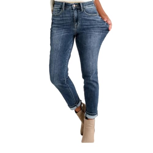 2025 Monroe Mid-Rise Vintage Wash Boyfriend Fit Jeans, Cigarette Pants for Women, Distressed Skinny Jeans for Women