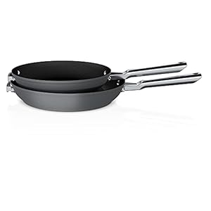 Ninja C52200 Foodi NeverStick Premium 2-Piece Fry Pan Set, Anti-Scratch Nesting Cookware, Hard-Anodized, Nonstick, Durable & Oven Safe to 500°F, Black
