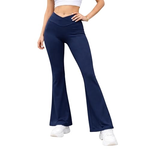 Pantalones de yoga acampanados elásticos que reducen abdomen con comodidad