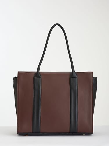 Image of Fargo Amara Vegan Leather Tote Bag for Women | Laptop Compartment, RFID Pockets, YKK Zipper, Large Office Handbag | Shoulder Bag for College & Daily Use | Made in India