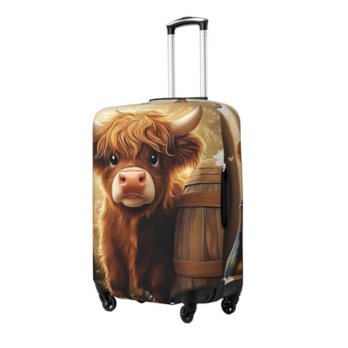 Cute Calf Butterflies Elastic Travel Luggage Cover, Washable Spandex Suitcase Protector, Anti-Scratch Fits 18-32 Inch2