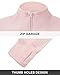 Dolcevida Fleece Jacket Women Lightweight Soft Fleece Athletic Running Track Jackets Slim Fit Workout Jacket with Thumb Holes(Pink,Large)