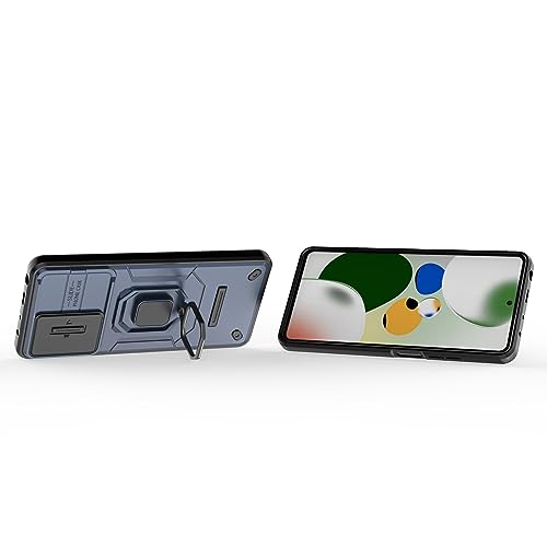 Image of CamShield Pro Case with Slide Camera Protection and 360 Protection Ring Stand Bumper Back Case Cover for Poco X5 Pro 5G (Blue)