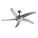 Deckenventilator Ventilator Pamplona silber Ø 130 cm mit Lampe + Fernbedienung