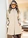 Allegra K Women's Winter Overcoat Stand Collar Single Breasted Mid-thigh Long Coat Medium Beige