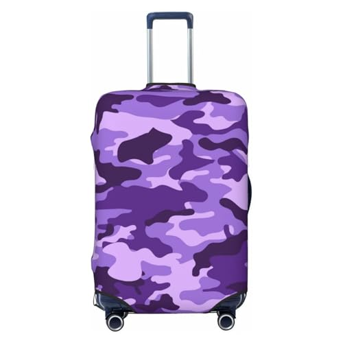 ADOVZ Purple Camouflage Travel Luggage Cover Washable Suitcase Cover Fashion Stretch Suitcase Protector Cover Anti-Scratch Baggage Covers Fits 29-32 Inch Luggage