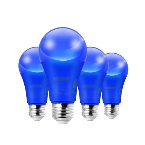 EDISHINE Christmas Red Light Bulbs, Red LED Bulb Equivalent 100W Colored Light Bulbs, E26 Base A19 Light Bulb for Christmas Decoration, Holiday Lighting, Porch Patio, 4 Pack