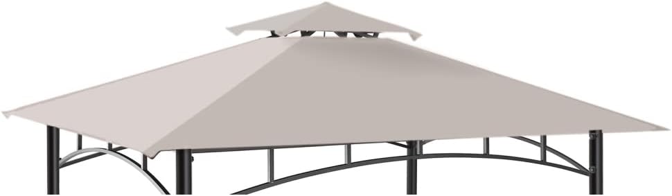 FAB BASED Grill Gazebo Replacement Top Only for FAB BASED Brand (Universal Size, Khaki) - Before Purchase Please Contact and Confirm The Brand & Model