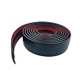 DAILISEN T Molding Flexible Self Adhesive T Shape Floor Transition Strip Bendable T Rubber Trim T Transition Strip for Tile to Laminate Flooring (300 × 5cm Black)