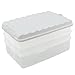 com-four® Lunch-Box mit mehreren Fächern - Aufschnittbox stapelbar für den Kühlschrank - Brotdose auslaufsicher mit Deckel - ca. 25 x 15,5 x 14 cm (1 Set/weiß)