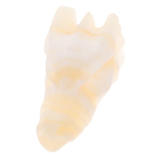 Lurrose Natural Crystal Dragon Skull Carving Decoration, Vintage Gold Quartz Crystal Craft Ornament for Home Office Desktop Sculpture