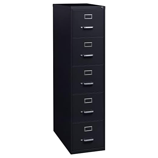 Lorell Vertical File Cabinet, Black