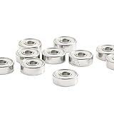 606 ZZ Bearing 6x17x6 mm 10Pcs 606ZZ RS 2RS Flange Handpiece Bearings for Strong Industrial Motors High Speed(F606zz ABEC-1)