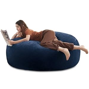 Big Bean Bag Chairs for Adults 5FT Bean Bag Chair with Filler Included Memory Foam Chair Super Soft Plush, Living Room Furniture, Suitable for bedrooms, Dorm Reading Lounge Chairs(Blue)