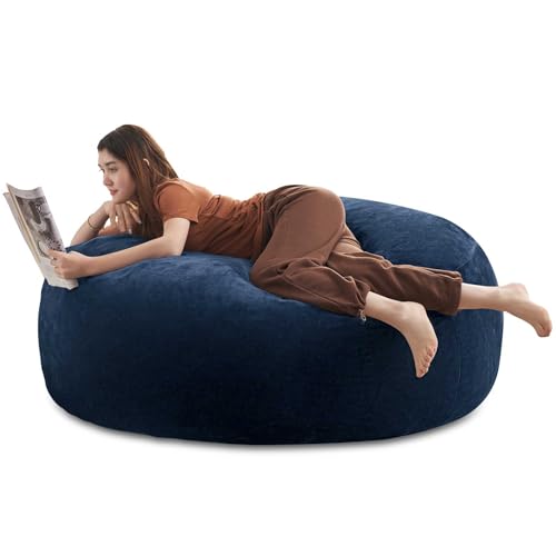 Big Bean Bag Chairs for Adults 5FT Bean Bag Chair with Filler Included Memory Foam Chair Super Soft Plush, Living Room Furniture, Suitable for bedrooms, Dorm Reading Lounge Chairs(Blue)