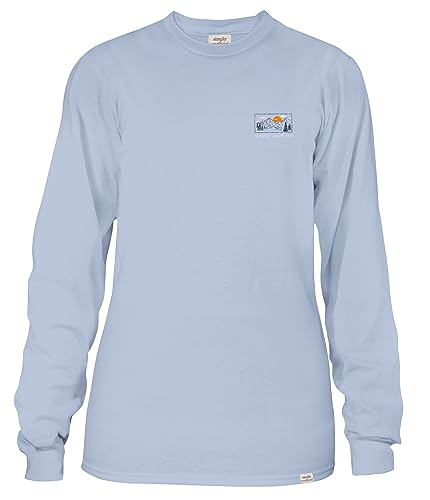 Simply Southern Youth | Somebody Please Take me to The Mountains | Preppy and Stylish Girl’s Fog Blue Relaxed-Fit Small Long Sleeve T-Shirt2
