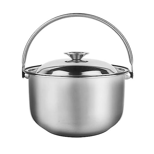 UPKOCH Marmite À Soupe Compatible Avec Les Plaques À Induction Marmite À Ragoût Couvercle En Acier Inoxydable