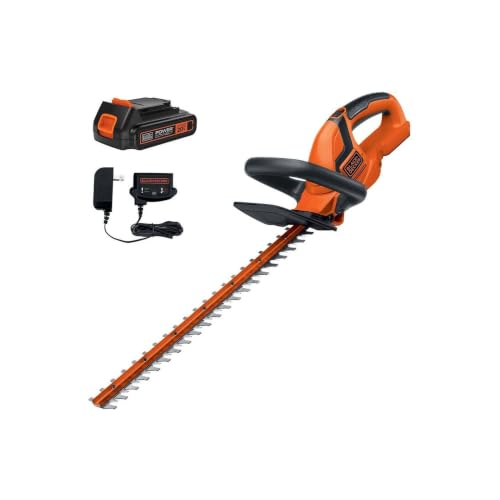 BLACK+DECKER 20V MAX Cordless Hedge Trimmer, Battery and Charger Included, 22 Inch Steel Blade...