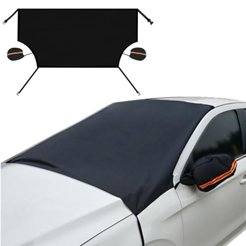 Image of Windshield Cover for Ice and Snow, Car Windshield Snow Cover, Waterproof Sun Protection Windshield Snow Ice Covers, Car Front Glass Snow Shield Universal for Most Cars, SUV